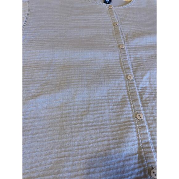 Eileen Fisher Light Gray 100% Cotton Minimalist Boxy Lightweight Cardigan Small - Picture 9 of 10